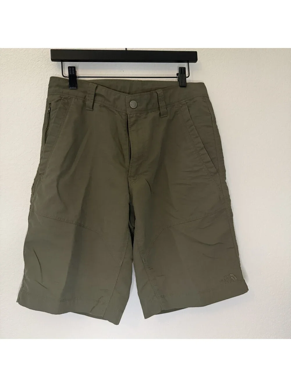 The North Face Men Hiking Cargo Short Size 32 Olive Green Nylon Zip
